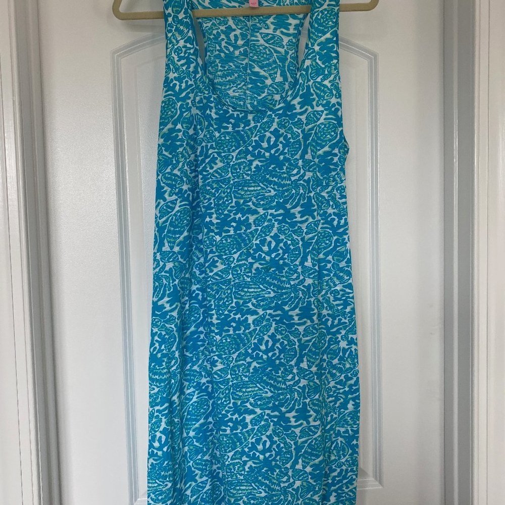 Lilly Pulitzer turquoise racerback dress size XL EUC